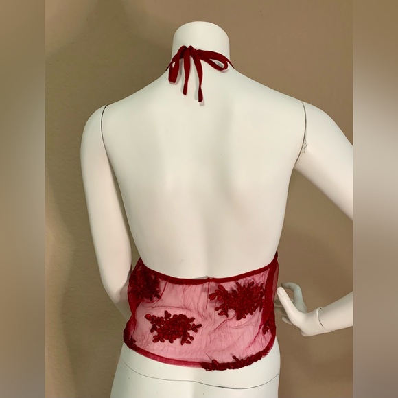 A’Gaci sheer red halter top. Excellent used vintage condition - Picture 6 of 7